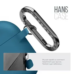 Силіконовий чохол для навушників Apple AirPods 3, Hang Case, синій, ультратонкий захисний кейс товщиною 2 мм, захист від подряпин, пилу та ударів, компактний, з карабіном для кріплення, ArmorStandart (ARM60310) - мініатюра 4