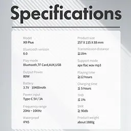 Колонка портативна — бездротова акустика XDobo X8 Plus 80 ватів - мініатюра 7