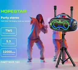 Портативна bluetooth-колонка Hopestar Party 168 сірий - мініатюра 4