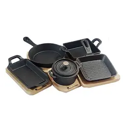 Чавунна мініформа з сервер. дошкою MasterPro Cook & share, 13,6 см, квадратна (BGMP-3805-4) - мініатюра 3
