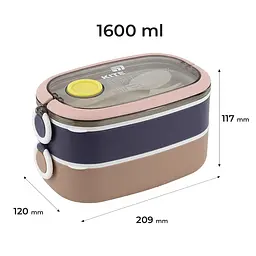 Ланчбокс Kite подвійний з наповненням бежевий 1.6 л (K25-1181-1) - мініатюра 2