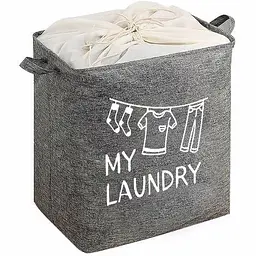 Кошик Idea Home My Laundry тканинний з кришкою 45x30x45 см (LY-01 квад. ткан. з/кр My Laundry)