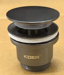 Донний клапан для раковини Koer PW-11-07 універсальний Click-Clack 1 1/4″ Графіт KR5793 - мініатюра 7