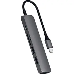Адаптер Satechi Aluminum Type-C Slim Multi-Port Adapter 4K V2 Space Gray (ST-SCMA2M) - мініатюра 2