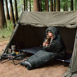 Спальний мішок з капюшоном Naturehike M320 CNK2350WS023 правий зелений камуфляж - мініатюра 8