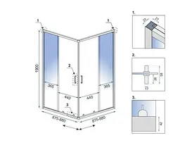 Душова кабіна Rea City 90x90 nickel brush REA-K6496 - мініатюра 7