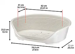 Пластиковий лежак для собак і котів Ferplast Siesta Deluxe 6 білий 70,5×52×23,5 см 70206911 - мініатюра 2