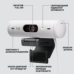 Веб-камера Logitech Brio 500 Off-White (960-001428) - мініатюра 6