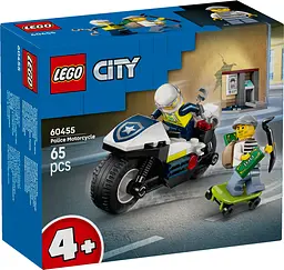 Конструктор LEGO City Переслідування на поліцейському мотоциклі 65 деталей (60455) - мініатюра 2