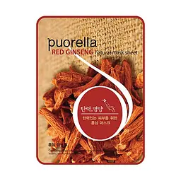 Тканинна маска з червоним женьшенем Puorella Red Ginseng mask pack