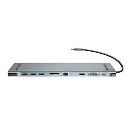 Мультипортовий адаптер USB Хаб Baseus Enjoyment Series Type-C Notebook PD/HDXiaomi*2/VGA/RJ45/SD/TF/USB*3/Adapter CATSX-G0G Dark Grey - мініатюра 3