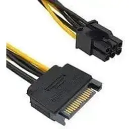 Кабель живлення для відеокарт Sata 15-pin штекер 6-pin Card power TCOM 15 см