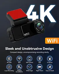 Автомобільний відеореєстратор SIXWIN 4K+2K з GPS, ADAS і двома камерами - мініатюра 3