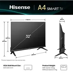 Телевізор LED HISENSE 32A4Q - мініатюра 3