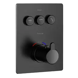 Термостат прихованого монтажу на 3 споживачі Imprese Smart click black matt ZMK101901236, Чорний матовий
