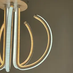 Стельова біла LED люстра на п'ять завитків | Арт. 9979/5 | Line F - мініатюра 4