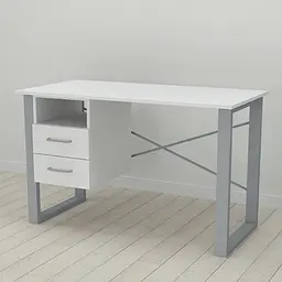 Письмовий стіл із ящиками Ferrum-decor Оскар 750x1400x600 метал Сірий ДСП Біле 16 мм (FRD-103248) - мініатюра 3