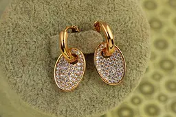 Сережки Xuping Jewelry Овал зйомна підвіска 2,1 см золотисті
