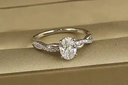 Кільце Xuping Jewelry Косичка з овальним каменем р 19 сріблясте