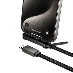 Кабель HOCO C to C Exquisite bracket charging data cable U150 1.2m, 60W/3A - мініатюра 3
