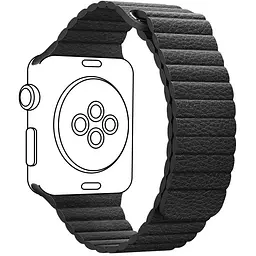 Ремінець до смарт-годинника Armorstandart Leather Loop для Apple Watch 42 (Series 11-10)/41/40/38 Black (ARM48655)