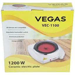 Електроплита Vegas VEC-1100W керамічна одноконфорочна (VEC-1100W) - мініатюра 4