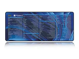 Великий килимок для мишки WorkPlaceShop Поєднання клавіш для Windows Синій, 700 x 300 мм