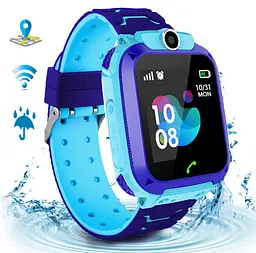 Смарт-годинник KID Watch Дитячий Розумний годинник GPS+WiFi з вологозахистом IP67 Синій з блакитним - мініатюра 7