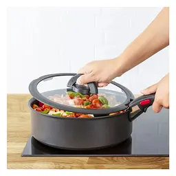Кришка для посуду Tefal Ingenio, набір 3 шт, скло, пластик, чорний (L9849053) - мініатюра 6