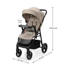 Прогулянкова коляска Kinderkraft Trig 3 Tray Beige (KSTRIG03BEG000T) - мініатюра 6