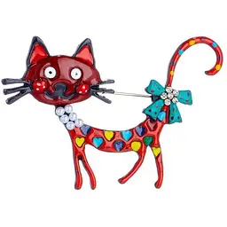 Брошка Котик брошка-шпилька червона (494693354)
