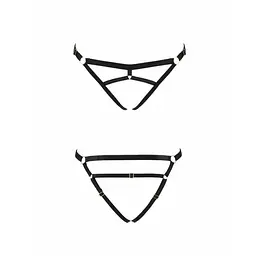 Трусики стрінги зі стреп KELIS THONG black - Passion Exclusive S/M - мініатюра 5