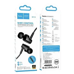 Дротові навушники Hoco M112 Story universal earphones with microphone, 3.5mm, 1.2m, black - мініатюра 4