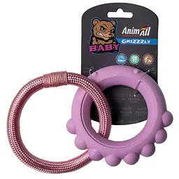 Іграшка AnimAll GrizZzly Baby восьминіг з канатом рожева лаванда 13.5×12.8×2.6 см