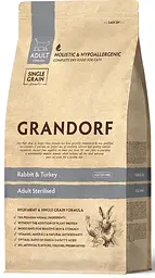 Сухий корм Grandorf Rabbit & Brown Rice Adult Sterilized для стерилізованих котів кролик з рисом 2 кг (5404009501028)
