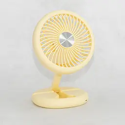 Вентилятор настільний Mini Fan W1646 жовтий, акумуляторний складаний, USB, 2 швидкості