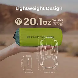 Килимок самонадувний Flextail Tiny Slleeping Pad, R03 AVS, розмір L (196 х 65 х 7 см), зелений - мініатюра 4