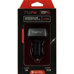 Автомобільний зарядний пристрій FullFix 3А/2.4А (2 USB) (EL001) (6901802021337)