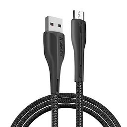 Кабель ColorWay USB - micro USB (M/M), PVC + Led, 2.4 А, 1 м, Чорний (CW-CBUM034-BK) - мініатюра 4