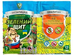 Інсектицид АГРОМАКСІ 3мл+10мл Зелений щит "Від Тлі та білокрилки "+ Прилипач 3г+10мл (Універсальний)