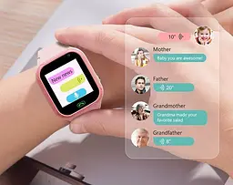 Розумний дитячий смарт годинник з сім картою Lemfo LT23 з GPS трекером, 4G LTE, прослушкою, геозоною, HD камерою та кнопкою SOS Чорний - мініатюра 3