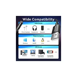 Звукова плата VENTION USB AM to 3.5mm F 0.25m (4pin) 96kHz/24bit DSP noise reduction (CVEBC) - мініатюра 6