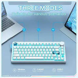 Клавіатура Onikuma Tri Mode Mechanical RGB gaming keyboard 81 Keys MT706 |2.4G/BT/Type-C, ENG Layout - мініатюра 3