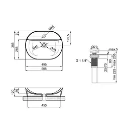 Раковина накладна Mixxus Premium ELLIPSE-0203 з отвором під змішувач (MP6678) - мініатюра 6