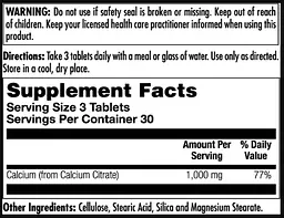 Кальцій KAL Calcium Citrate 1000 мг 90 пігулок - мініатюра 2