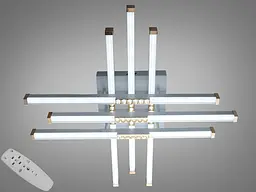 Сучасна стельова LED-люстра Diasha 2532WH+WH dimmer біла, 60 Вт, з пультом і димером, 68 см, 6-16m2