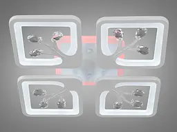 Стельова LED-люстра Diasha S8157/4WH 3color з пультом і димером, біла, 85W, 4675 lm, квадратні акрилові плафони 37×37 см - мініатюра 4