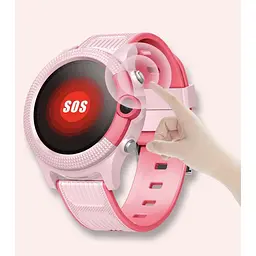 Смарт-годинник дитячий Lemfo D36 4G з камерою силіконовий ремінець Pink (16736-hbr) - мініатюра 5