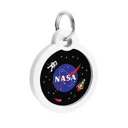 Адресник для собак і котів Waudog Smart ID з QR паспортом, NASA, M, діаметр 30 мм - мініатюра 4