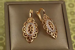 Сережки Xuping Jewelry східний край 3.3 см золотисті - мініатюра 2